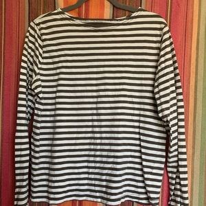 L.O.G.G H&M Green and White Striped Long Sleeve